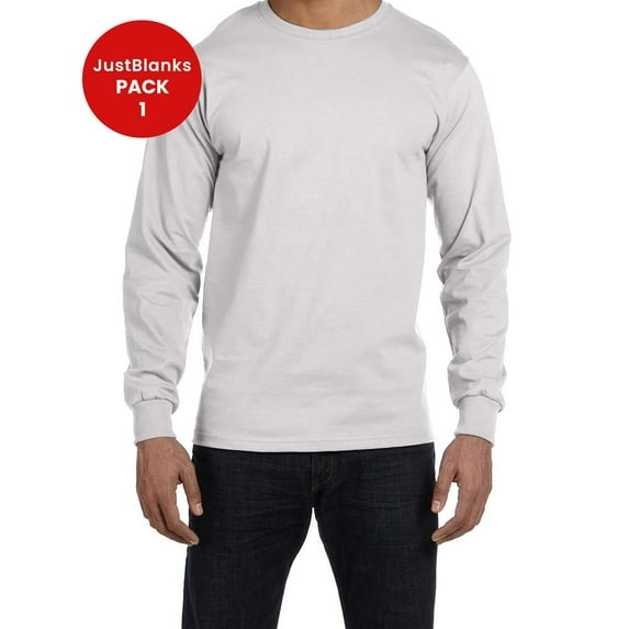 JustBlanks Beefy Long Sleeve T Shirt Flat Collar Shoulder to Shoulder Taping