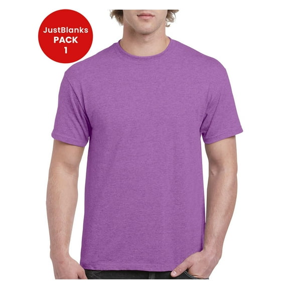 JustBlanks Adult Heavy Cotton T Shirt Classic width with a ribbed collar Taped neck