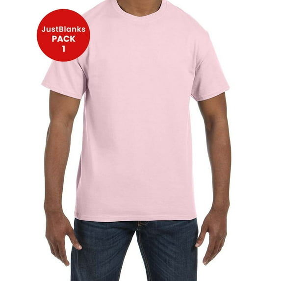 JustBlanks Adult Heavy Cotton T Shirt Classic width with a ribbed collar Taped neck