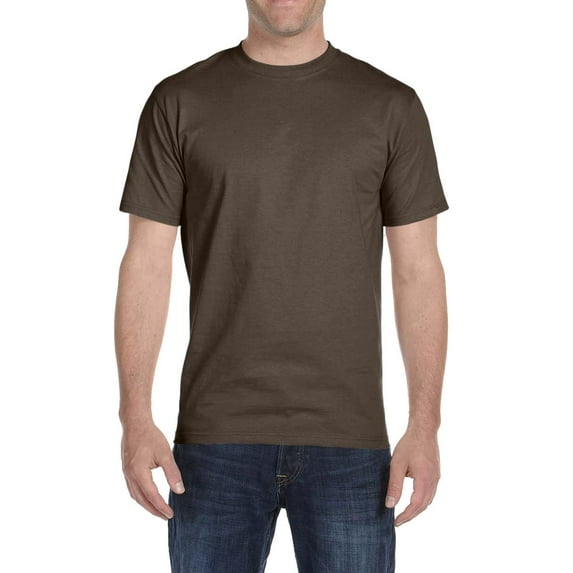 Justblanks Men's Adult Classic Fit Crewneck Comfortsoft 100% Ultra Cotton Short Sleeve T-Shirt For Men - DARK CHOCOLATE - Small