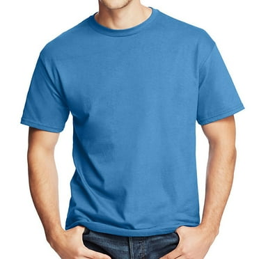 Justblanks Men's Adult Classic Fit Crewneck Comfortsoft 100% Ultra Cotton Short Sleeve T-Shirt For Men - Denim Blue - Medium