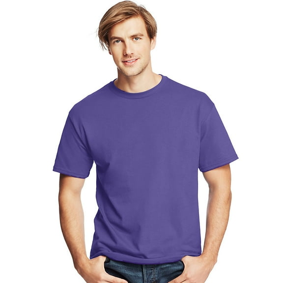 Justblanks Men's Adult Classic Fit Crewneck Comfortsoft 100% Ultra Cotton Short Sleeve T-Shirt For Men - PURPLE - 5X-Large