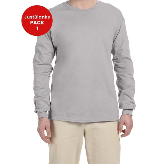 JustBlanks Adult HD Cotton Long Sleeve T Shirt Soft Durable Printable