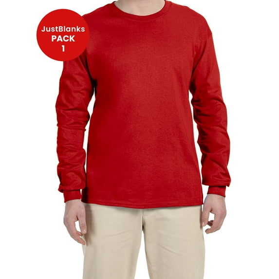 JustBlanks Adult HD Cotton Long Sleeve T Shirt Soft Durable Printable