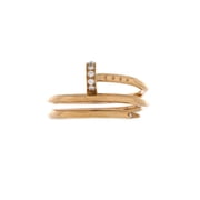 Juste un Clou Double Ring 18K Yellow Gold and Diamonds Small By Rebag