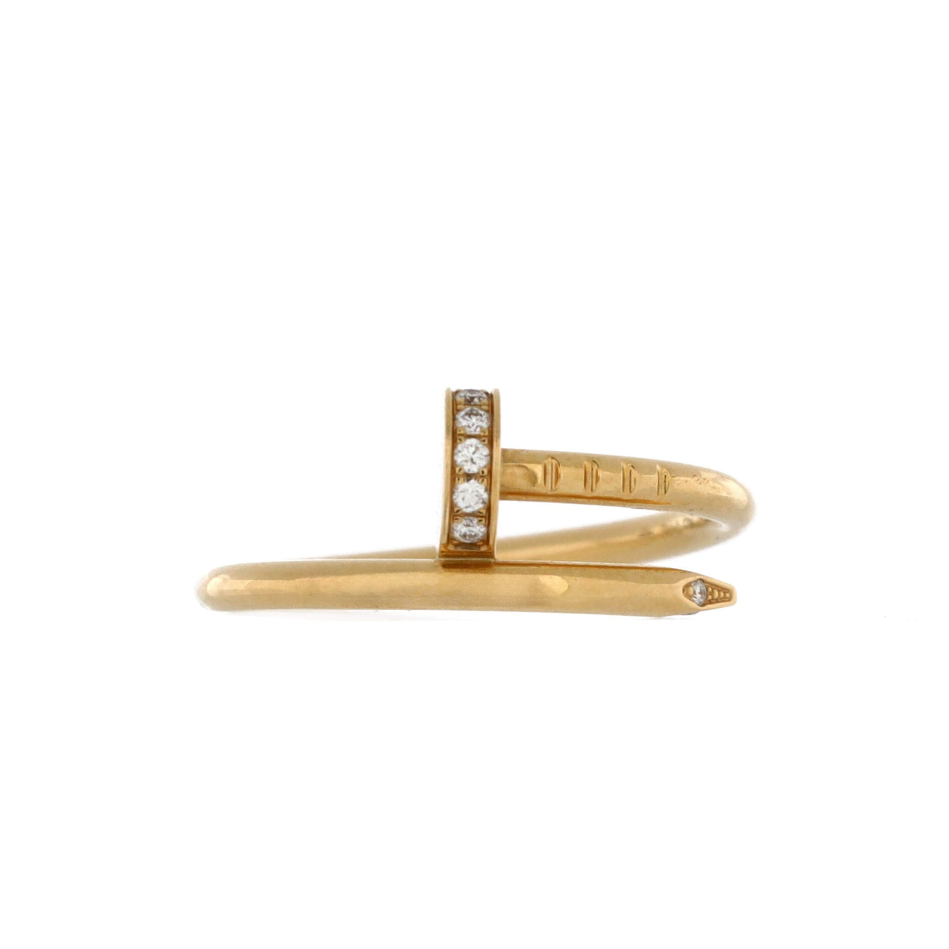 Pre-Owned Cartier Juste un Clou Ring 18K Yellow Gold and Diamonds Small By Rebag