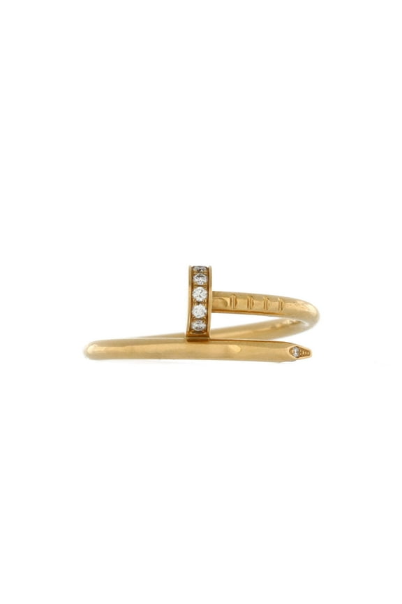 Pre-Owned Cartier Juste un Clou Ring 18K Yellow Gold and Diamonds Small By Rebag