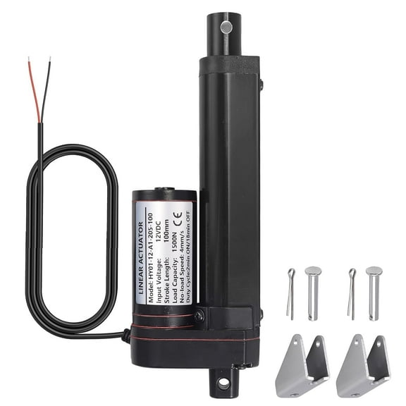 Justech 100mm 4 inch Linear Actuator Motor, Heavy Duty 12V 1500N/330LBS Actuators for Auto Car RV Electric Door Opener Industrial Agricultural Machinery Sweeping Vehicles Vessels Cargo-Black