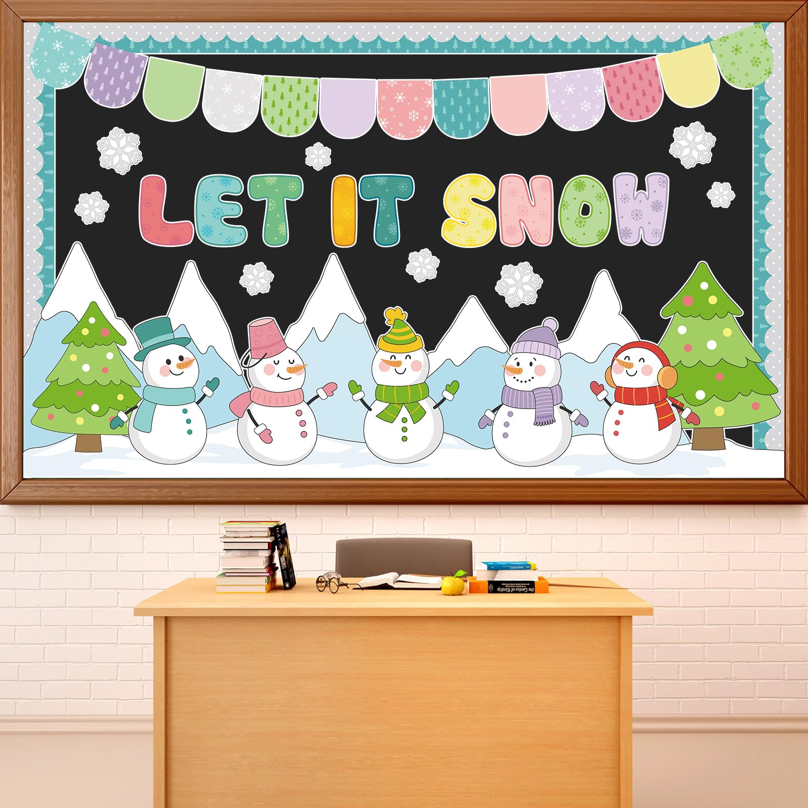 Justforjoyful Winter Bulletin Board Decorations Set Christmas Tree ...