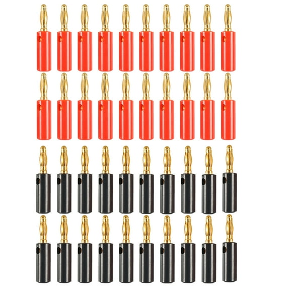 Justhard Banana Plugs Black-Red Plating Bananas Clips as Speaker Wire Connector Automobile Radio Connecting Tools for Automobiles