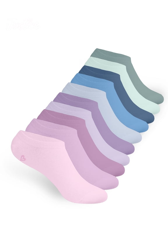 No Show Socks for Girls, Cozy Socks for All Day Wear, 10 pk Pink Multi Color