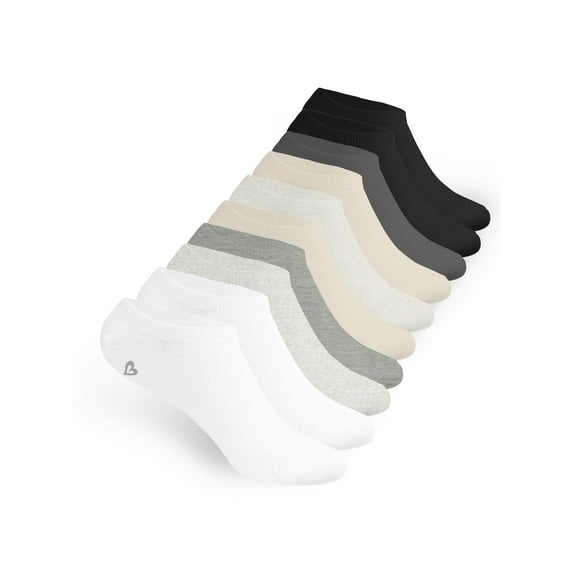 Justice No Show Socks for Girls, Cozy Socks for All Day Wear, 10 pk White Multi Color