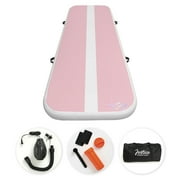Justice 10ft Inflatable Air Track Gymnastics Tumbling Mat with Carrying Bag and Electric Air Pump - Pink