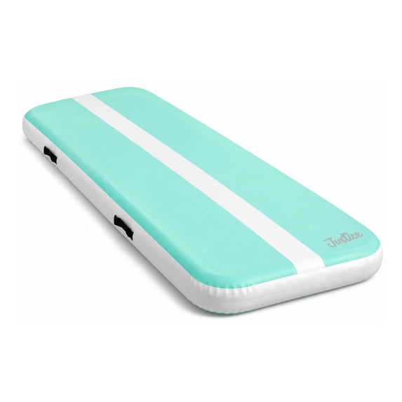 Justice 10ft Inflatable Air Track Gymnastics Tumbling Mat with Carrying Bag and Electric Air Pump - Teal