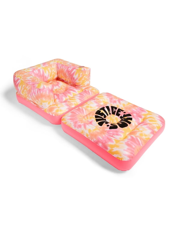 2-in-1 Foldable Inflatable Pool Float, Age 6+, for Adults, Multicolor, Unisex