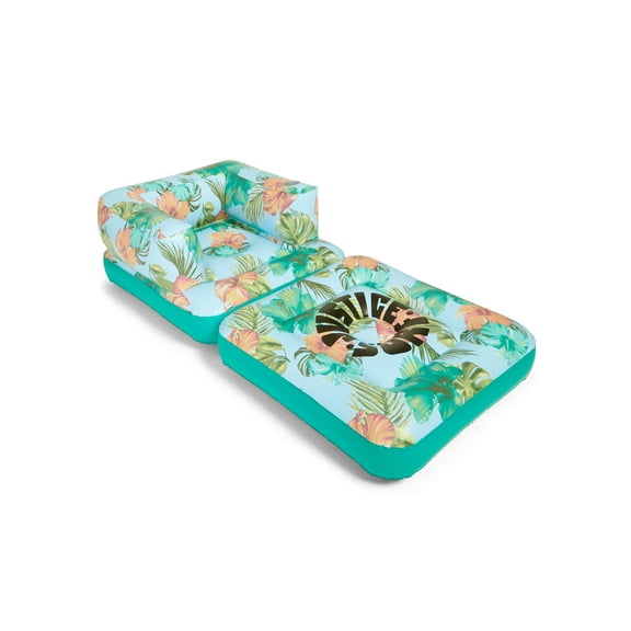 Justice 2-in-1 Foldable Lounger Pool Float & Chair, Ages 6+, for Adults, Multicolor, Unisex