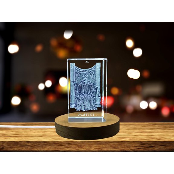 Justice 3D Engraved Crystal - A Meaningful Crystal Art Gift for Readers