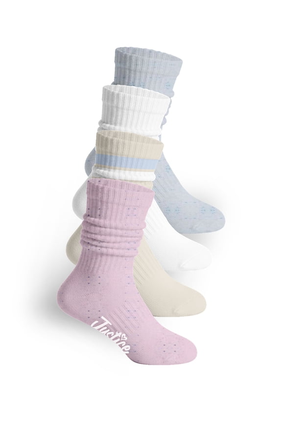 Slouch Boot Socks for Girls, Warm Cozy Socks for Daily Wear, 4 pk Pink