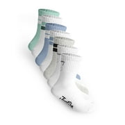 Justice Mid Crew Socks for Girls, Stylish Kids Socks for Daily Wear, 6 pk White Multi Color