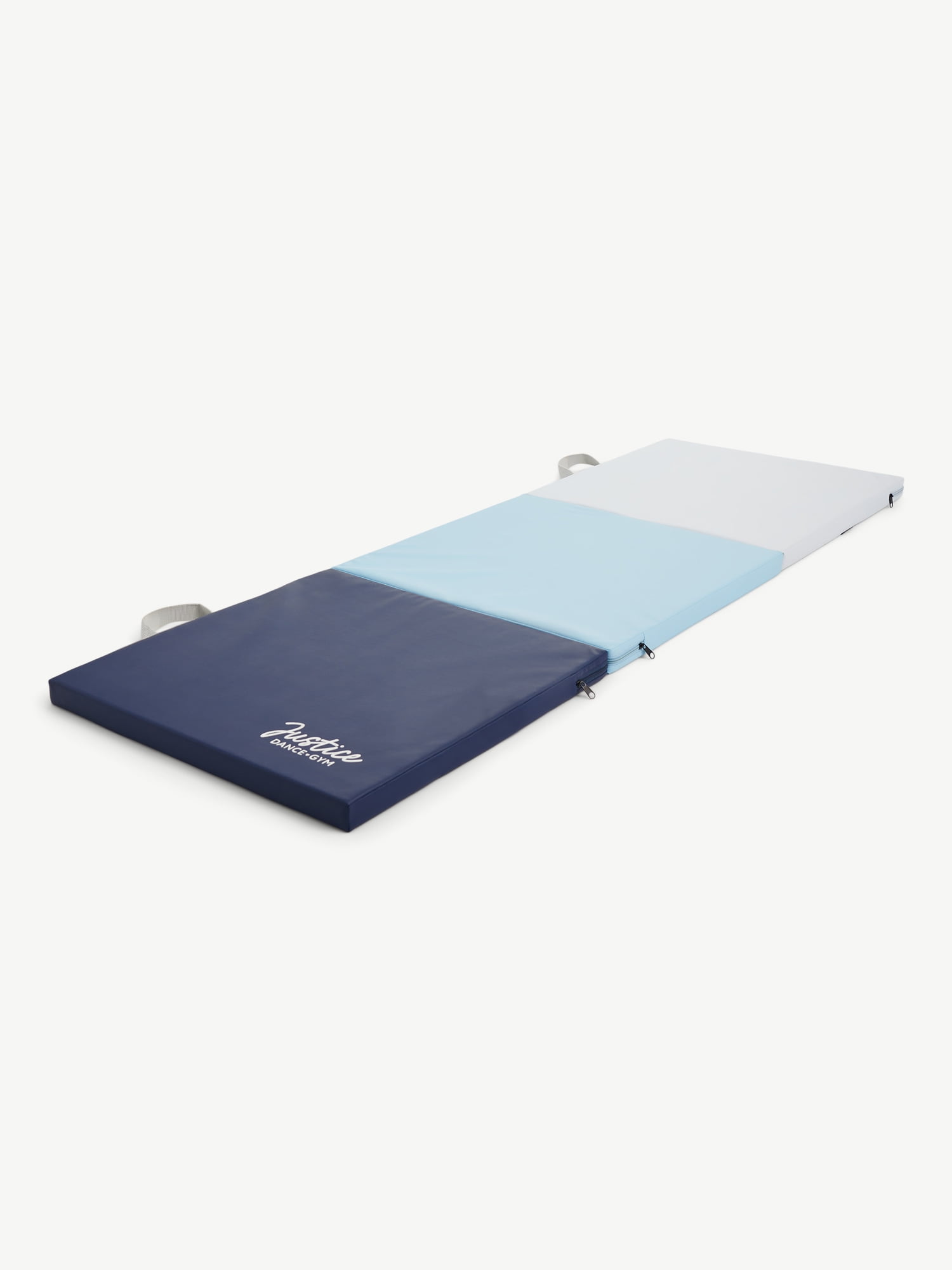 Justice 6 Three Folding Gymnastics Mat with Carry Handles 1.5 Inch Thick Firm High Density EPE Foam Core Multi Color Blue Walmart