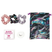 Justice 6PC Gymnastics Essential Set- Includes Gym Grip Bag, Chalk, Tape & 3 Scrunchies, Multi-Colors, Ages 6+