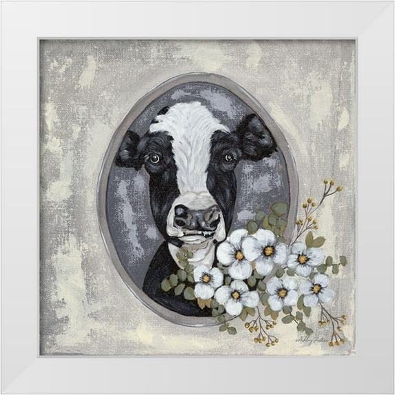 Justice, Ashley 12x12 White Modern Wood Framed Museum Art Print Titled - Framed Cow