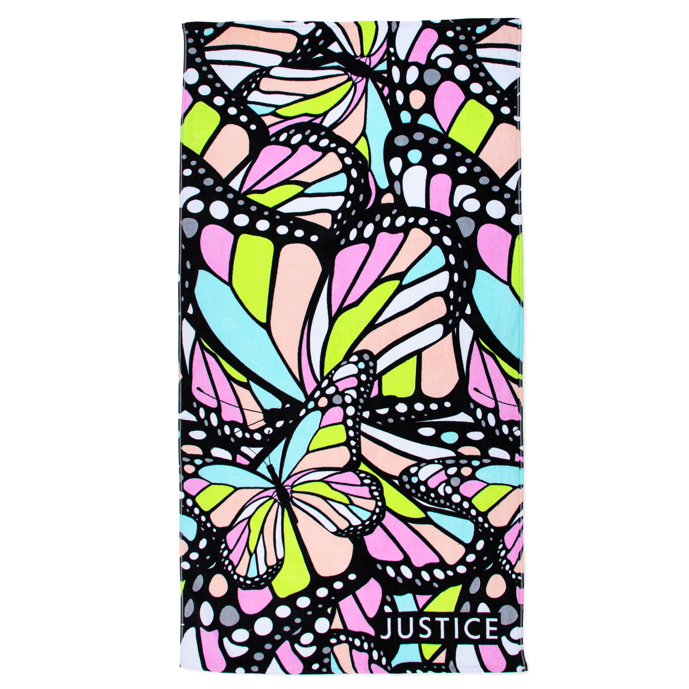 Justice Beach Towel, 100% Cotton, 64 x 34, Butterfly