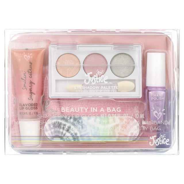 Justice Beauty in a Bag Set with Lip Gloss, Nail Polish, Eye Shadow
