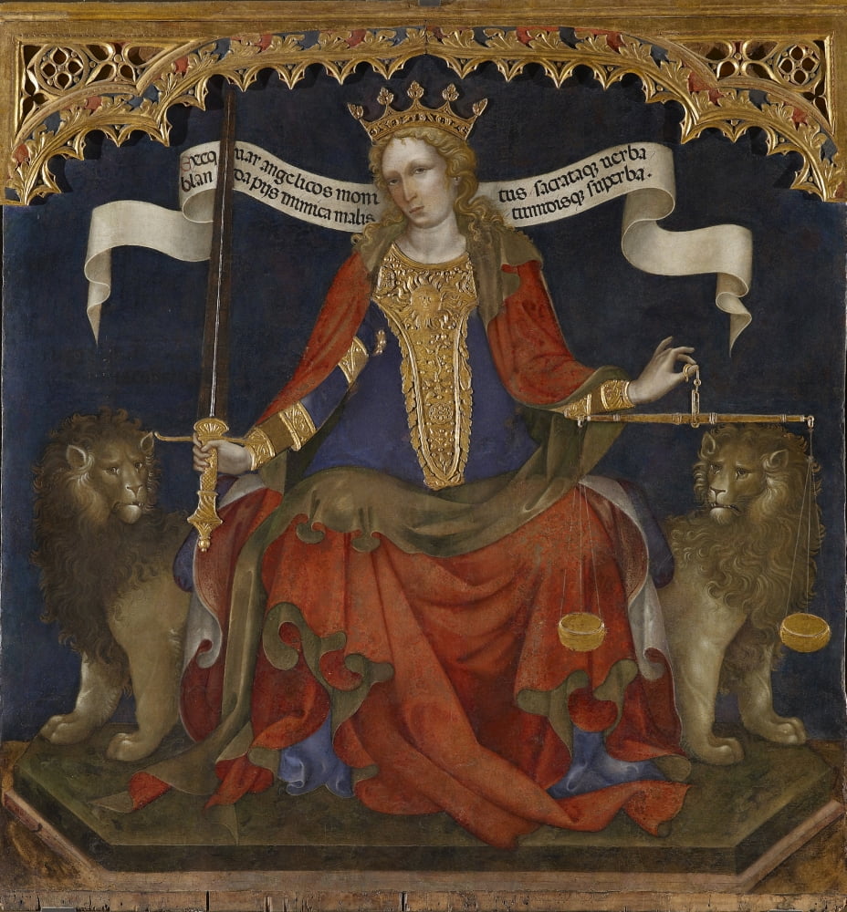 Justice Between The Archangels Michael And Gabriel Canvas Art -  (18 x 24)