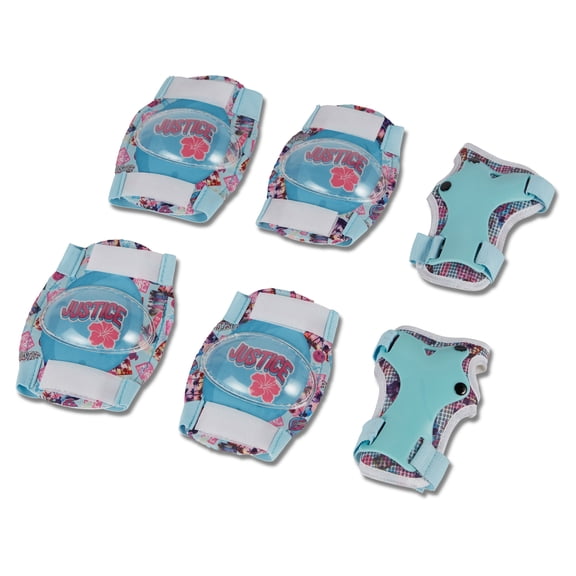Justice Boardwalk Brights Sticker Protective Gear Set Elbow, Knee & Wrist Pads