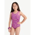 thumbnail image 1 of Justice Celestial Foil Print Gymnastic Leotard for Girls with Matching Scrunchie, Sizes XS-XL, 1 of 4