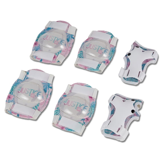 Justice Coastline Classics Pink Protective Gear Set Elbow, Knee & Wrist Pads