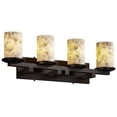 thumbnail image 1 of Justice Design ALR-8774-10-MBLK Alabaster Rocks Dakota - 29 Inch Straight-Bar Bath Bar with Cylinder Flat Rim Alabaster Resin Shade Matte Black Incandescent Polished Chrome Finish, 1 of 2