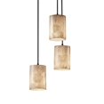 thumbnail image 1 of Justice Design ALR-8818-10-MBLK Alabaster Rocks Mini - 5.5 Inch Cluster Pendant with Cylinder Flat Rim Alabaster Resin Shade Matte Black Incandescent Polished Chrome Finish, 1 of 1