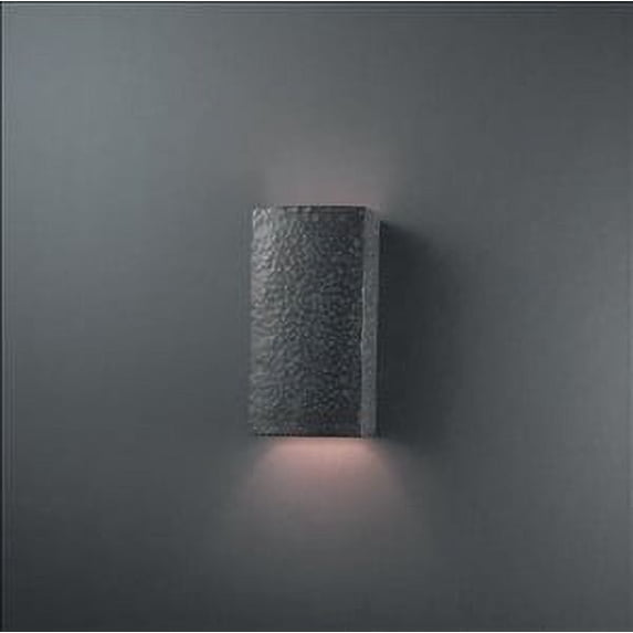 Justice Design CER-0915-STOS Ambiance - Small Rectangle Open Top and Bottom Wall Sconce Slate Marble E26 Medium Base Incandescent Choose Your Options