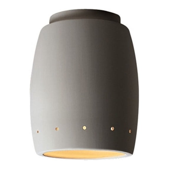 Justice Design CER-6135-ANTC Radiance - Curved with Perfs Flush-Mount Antique Copper Incandescent Choose Your Options