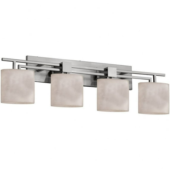 Justice Design CLD-8704-30-DBRZ Clouds Aero - 36.5 Inch Bath Bar with Oval Cloud Resin Shades Dark Bronze Incandescent Polished Chrome Finish