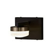 thumbnail image 1 of Justice Design FSN-8991-OPAL-MBBR Fusion Puck - 6 Inch 4.5W 1 LED Wall Sconce Matte Black/Brass  Matte Black/Brass Finish, 1 of 1