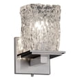 thumbnail image 1 of Justice Design GLA-8671-26-CLRT-NCKL-LED1-700 Veneto Luce Montana - 1 Light Wall Sconce with Square/Rippled Rim Clear Textured Venetian Glass Brushed Nickel LED Dark Bronze Finish, 1 of 1
