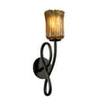 thumbnail image 1 of Justice Design GLA-8911-16-AMBR-NCKL-LED1-700 Veneto Luce Capellini - 1 Light Wall Sconce with Cylinder/Rippled Rim Amber Venetian Glass Brushed Nickel LED Dark Bronze Finish, 1 of 1