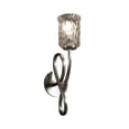 thumbnail image 1 of Justice Design GLA-8911-16-CLRT-NCKL-LED1-700 Veneto Luce Capellini - 1 Light Wall Sconce with Cylinder/Rippled Rim Clear Textured Venetian Glass Brushed Nickel LED Dark Bronze Finish, 1 of 1