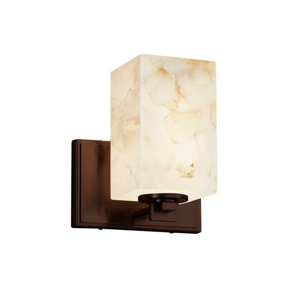 Justice Design Group Alr-8441-15 Alabaster Rocks! 8" Tall Bathroom Sconce - Bronze