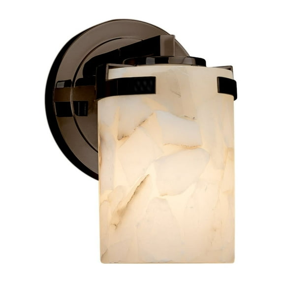 Justice Design Group Alr-8451-10 Alabaster Rocks 1 Light 5" Wide Bathroom Sconce - Bronze