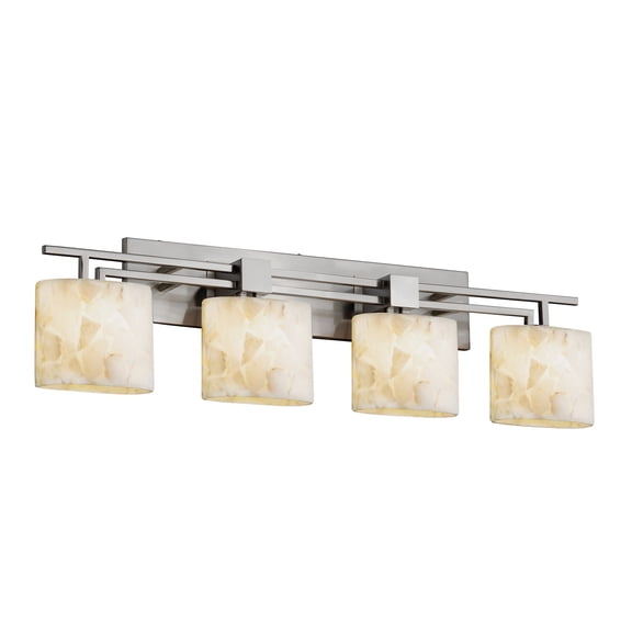 Justice Design Group Alr-8704-30 Alabaster Rocks 4 Light Vanity Light - Nickel