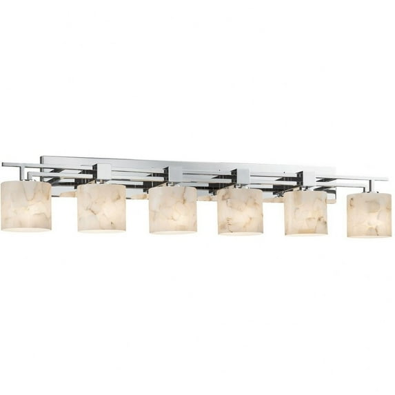 Justice Design Group Alr-8706-30 Alabaster Rocks 6 Light Vanity Light - Nickel