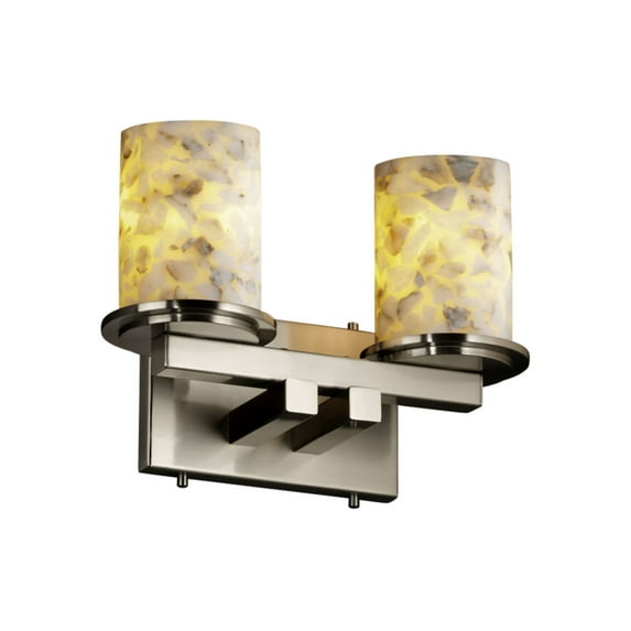 Justice Design Group Alr-8772-10 Alabaster Rocks 2 Light Vanity Light - Nickel