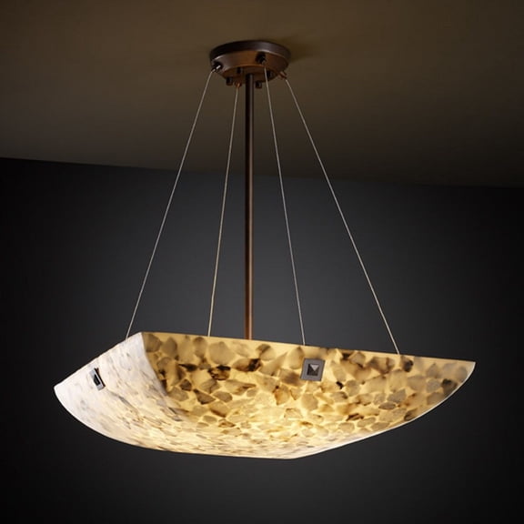 Justice Design Group Alr-9661-25-F4 Alabaster Rocks! 3 Light 18" Wide Pendant - Black