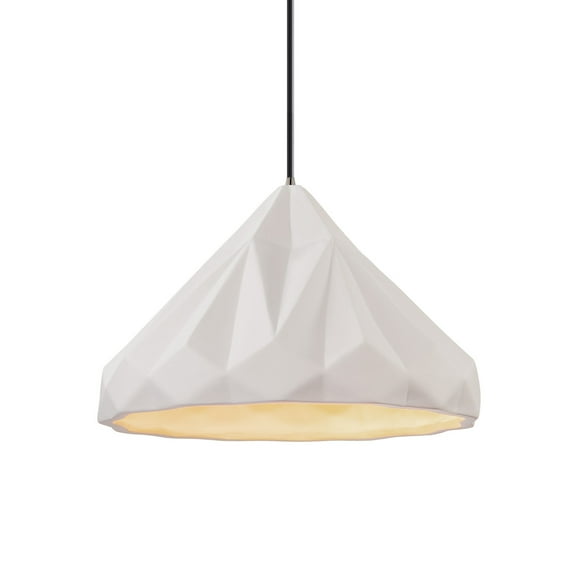 Justice Design Group Cer-6450 Radiance Collection 12" Wide Pendant - Bisque / Brushed
