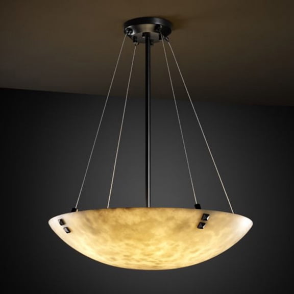 Justice Design Group Cld-9662-35-F3 Clouds 24" Round Bowl Pendant - Bronze