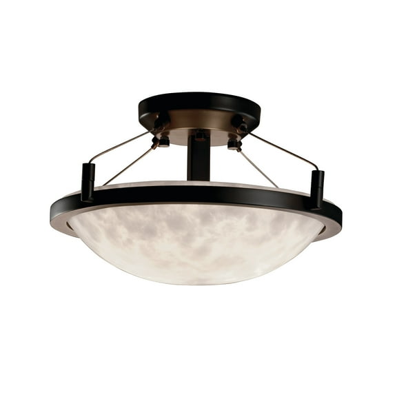 Justice Design Group Cld-9680-35 Clouds 14" Round Bowl Semi Flush Mount Ceiling Fixture -